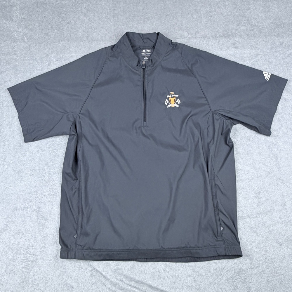 Adidas Golf ClimaProof Short Sleeve Windshirt Mens XL Grey 1/4 Zip P78621